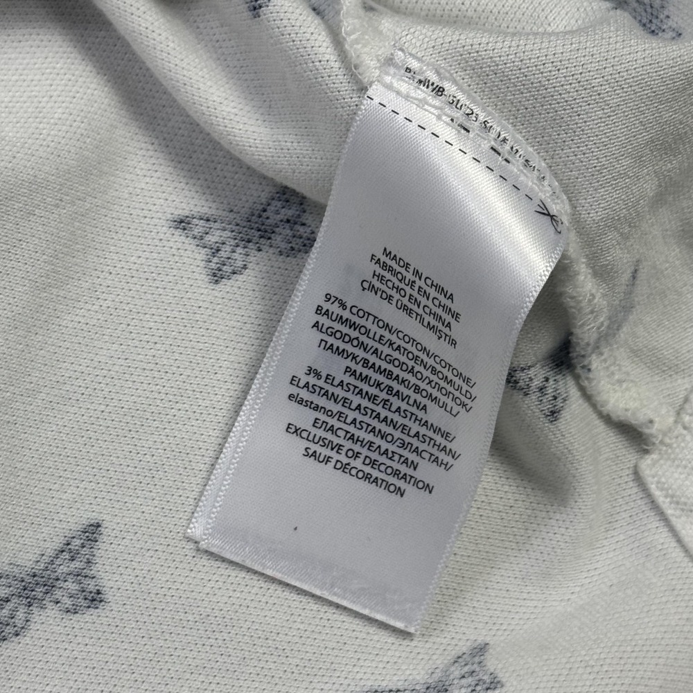 Polo Ralph Lauren Butterfly Pattern Polo Shirt Mens XL White Cotton Spandex - Picture 3 of 10